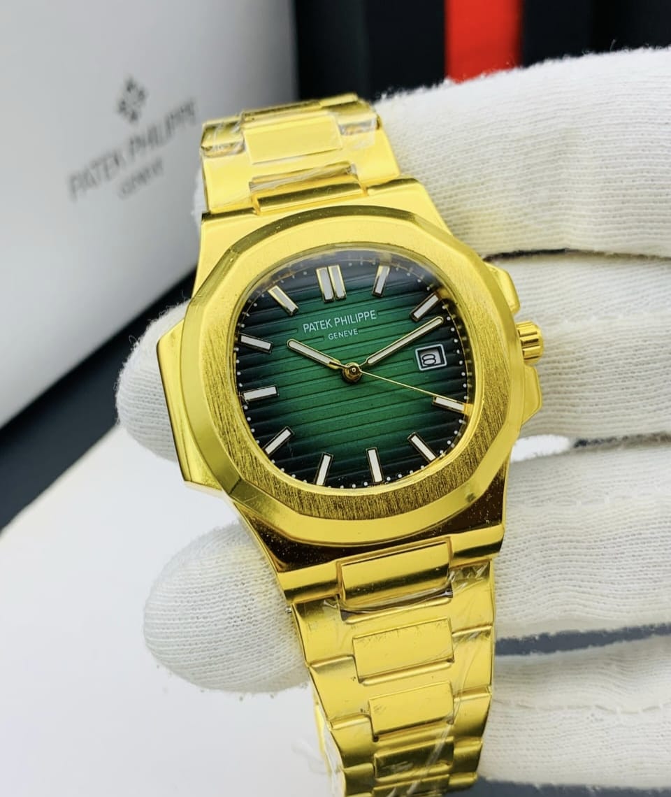 Imperial Gold Swiss-Made Watch | 24K Gold-Plated Luxury with Emerald Green Dial