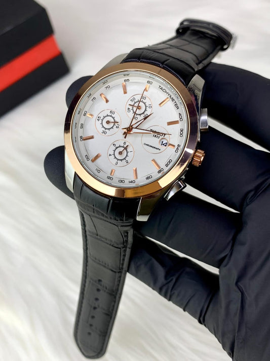 Tissot Chronograph Quartz Watch | Men’s Luxury Chrono with Tachymeter & Leather Strap