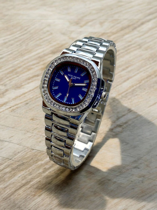 Sapphire Royale Swiss-Made Watch | Crystal Bezel Luxury Dress Watch for Women